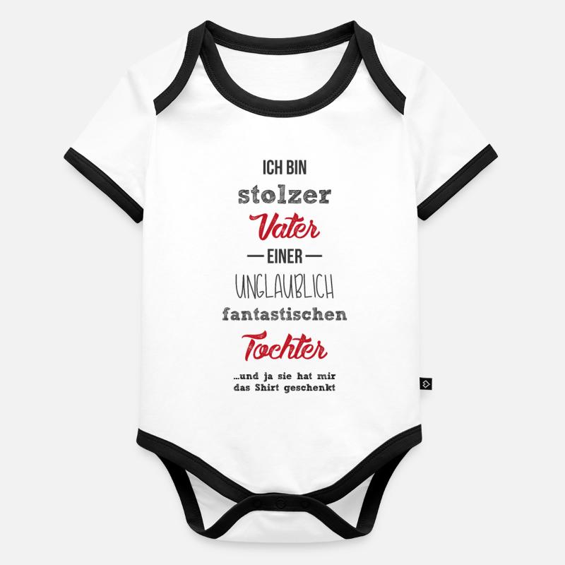 Vater Tochter Baby Bio-Kurzarm-Kontrastbody