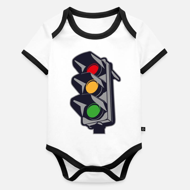 2541614 135318330 feux de circulation Body Bébé bio contrasté manches courtes