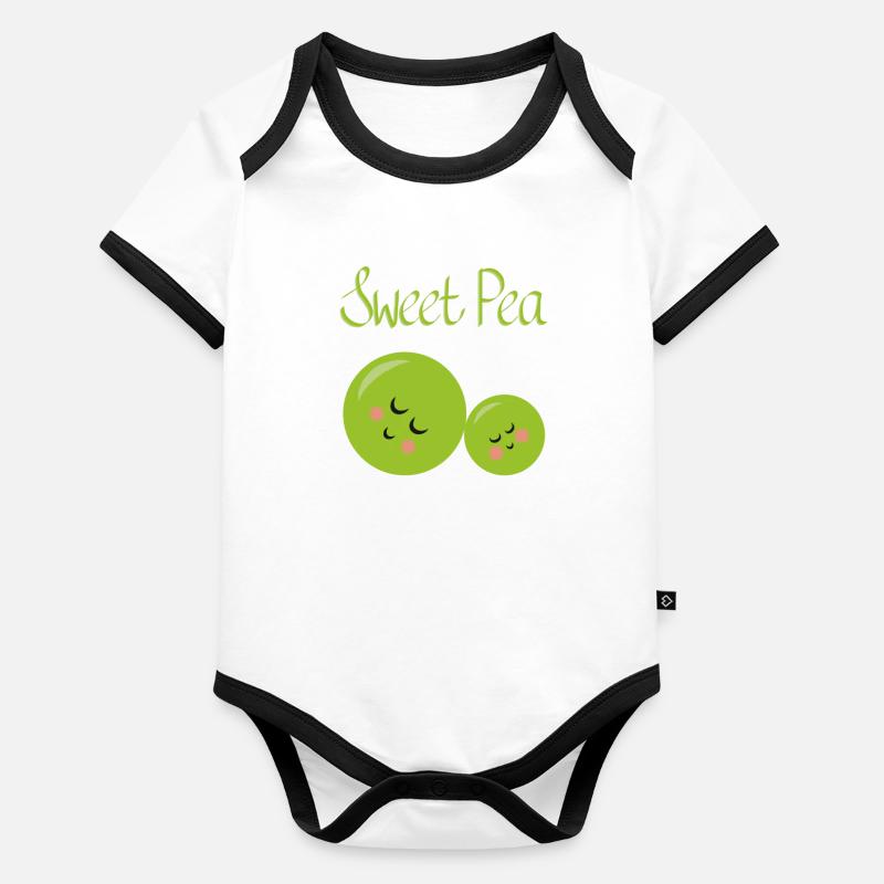 Pois de senteur Body Bébé bio contrasté manches courtes