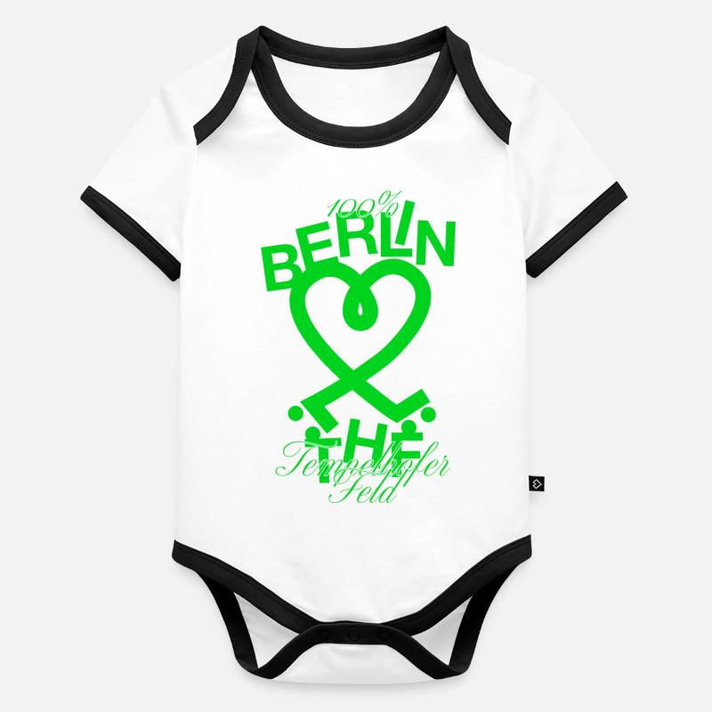 Tempelhofer Feld skater Baby Bio-Kurzarm-Kontrastbody