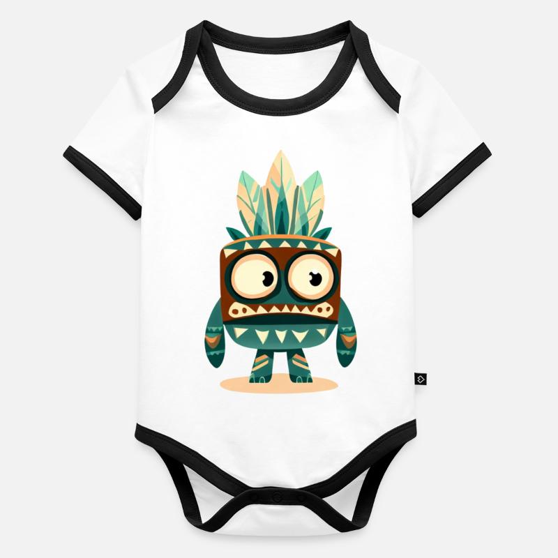 KiddyTikki Inn Baby Bio-Kurzarm-Kontrastbody