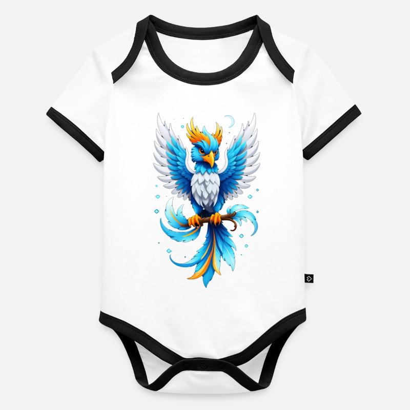 phenix - phoenix - oiseau de feu Body Bébé bio contrasté manches courtes