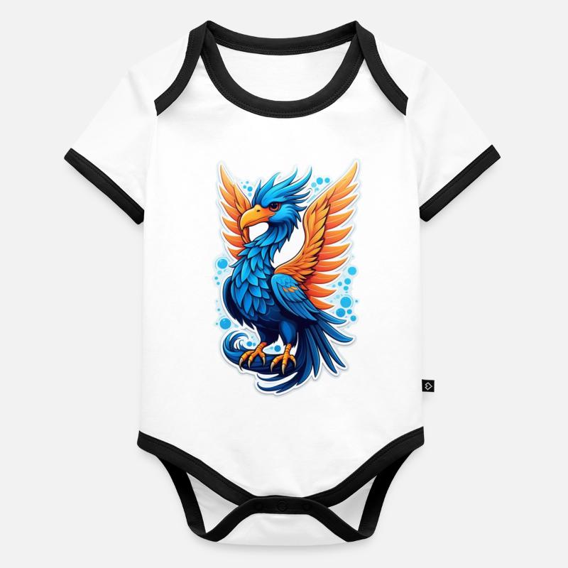 phenix - phoenix - oiseau de feu Body Bébé bio contrasté manches courtes