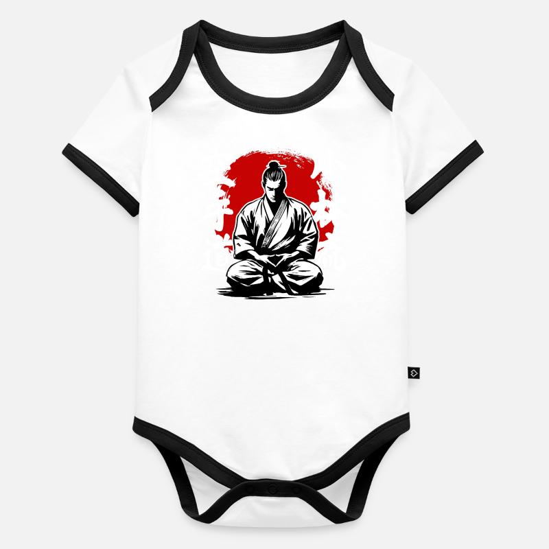 Samurai Shorin Ryu Karate Kampfkunststil Baby Bio-Kurzarm-Kontrastbody
