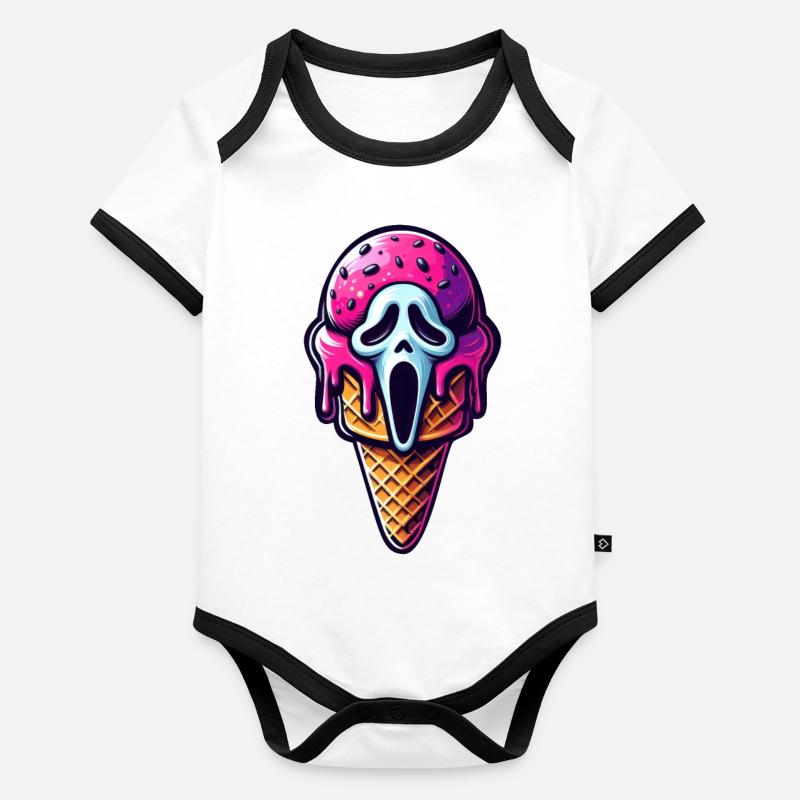 Cri de glace Body Bébé bio contrasté manches courtes