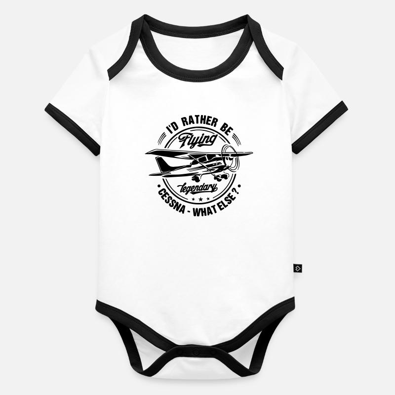 Pilote de Cessna Body Bébé bio contrasté manches courtes