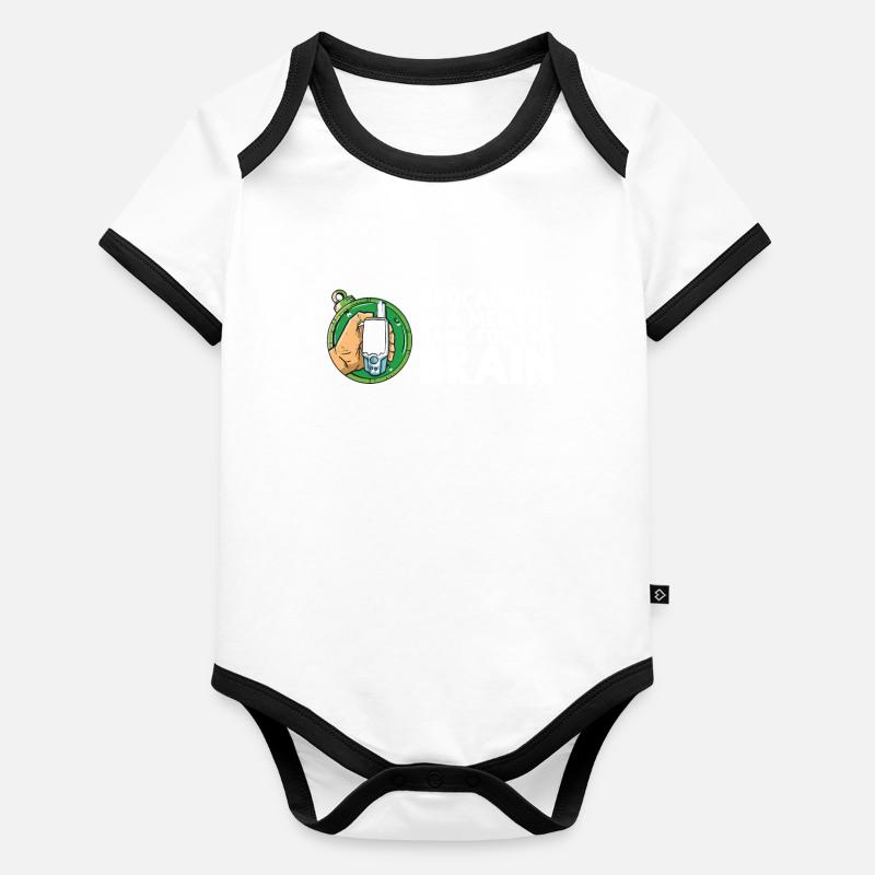 Geocaching is a mental game for the brain Organic Baby Contrasting Bodysuit