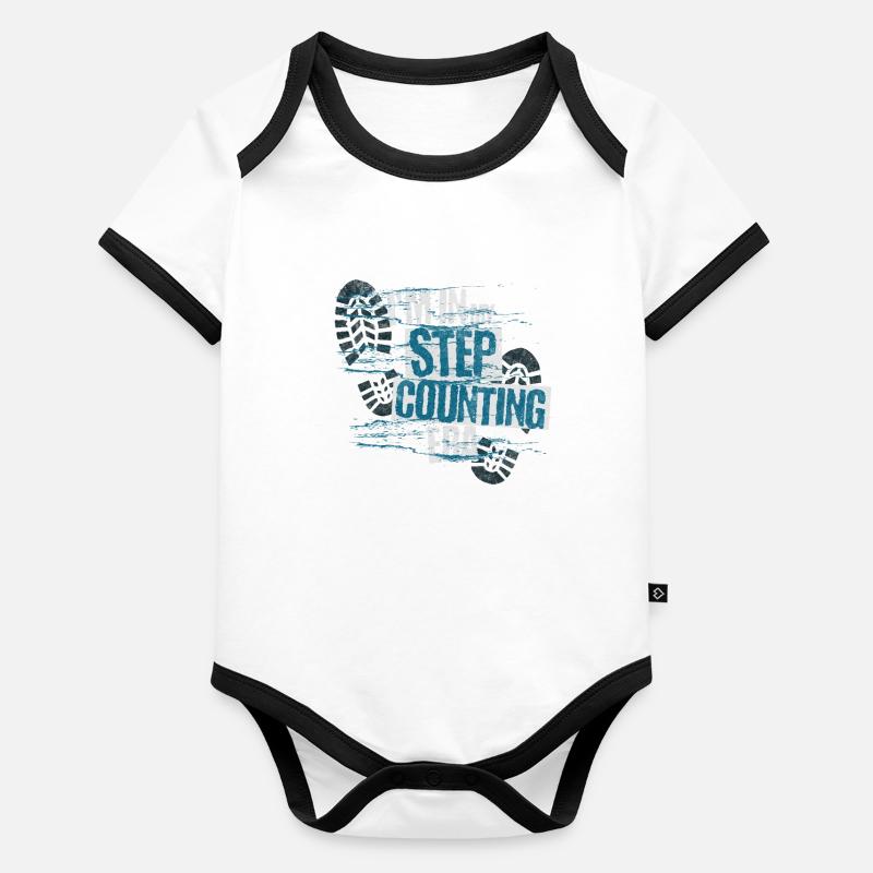 Je suis dans mon ère de podomètre - Body Bébé bio contrasté manches courtes