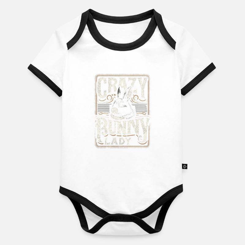 Crazy Bunny Lady Baby Bio-Kurzarm-Kontrastbody