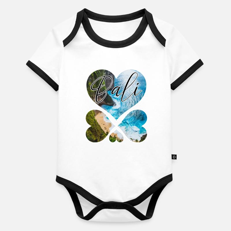 Bali - Indonésie Body Bébé bio contrasté manches courtes