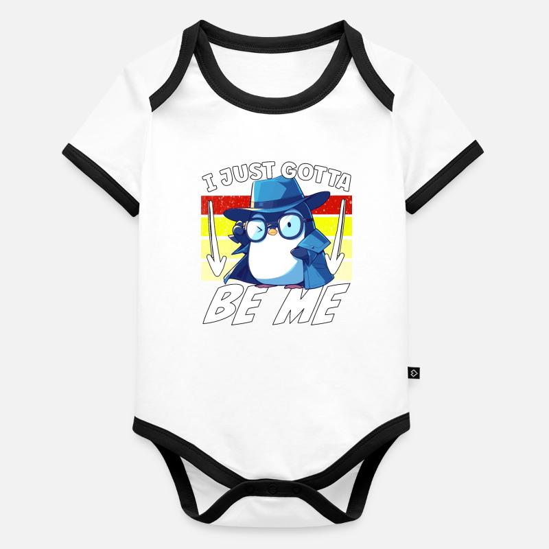 Je dois juste être moi, Pingouin Body Bébé bio contrasté manches courtes