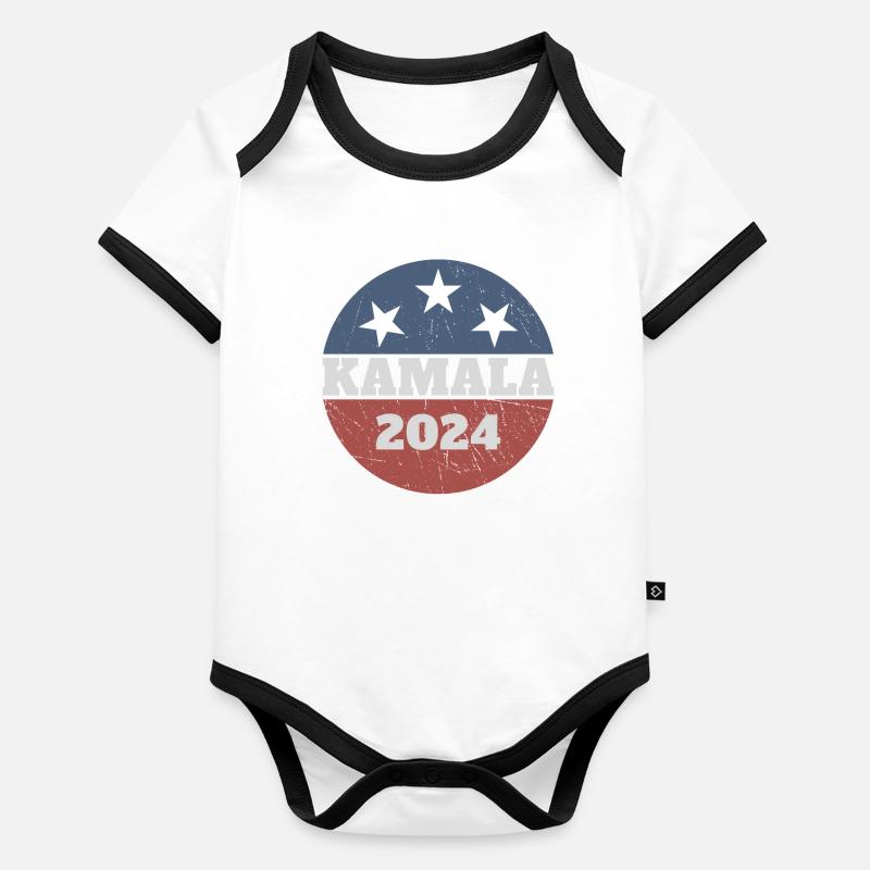 Kamala Harris 2024 For President Organic Baby Contrasting Bodysuit
