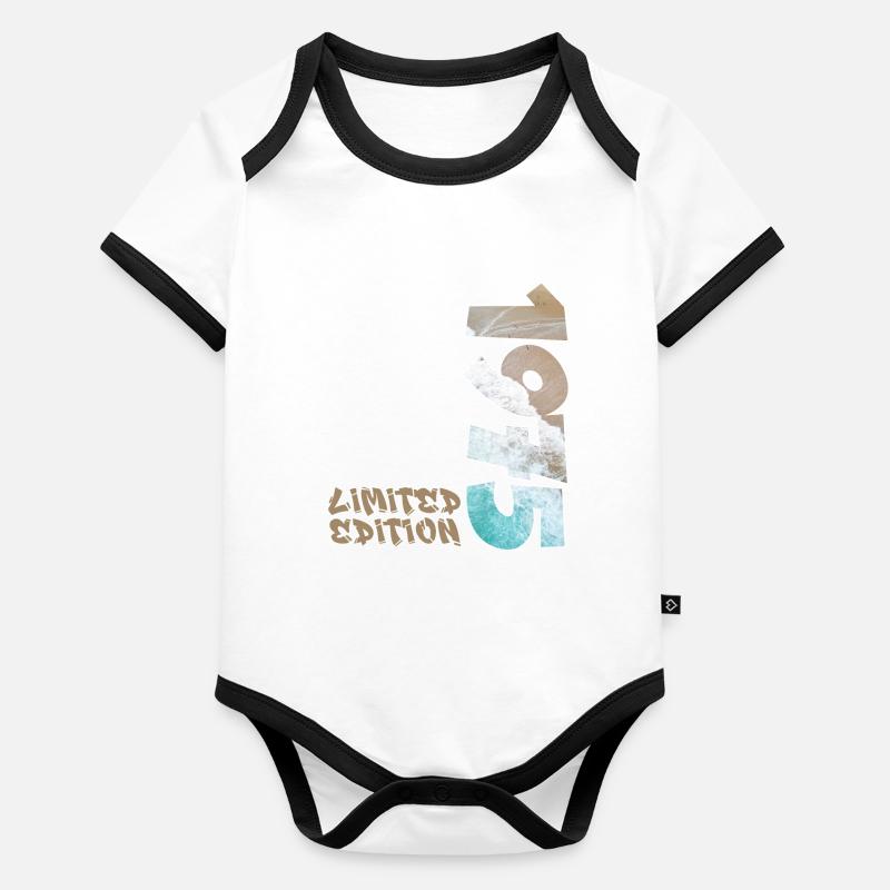 Limited Edition 1975 beach Design Baby Bio-Kurzarm-Kontrastbody