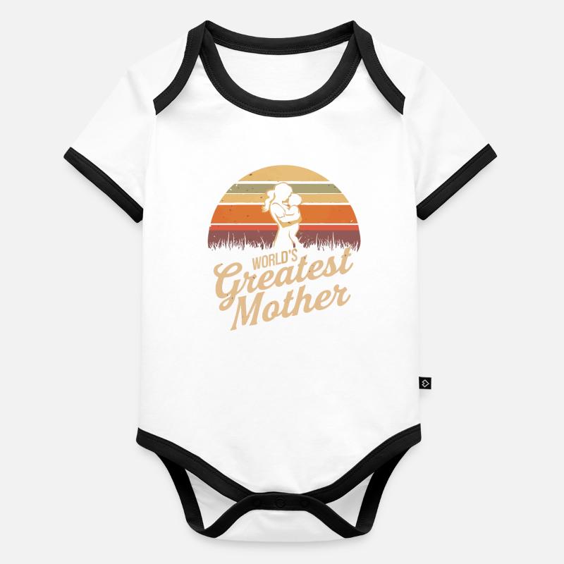 Die beste Mutter der Welt Baby Bio-Kurzarm-Kontrastbody