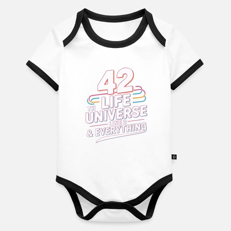 Life Universe Everything 42 réponses Body Bébé bio contrasté manches courtes
