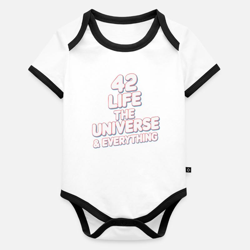 Life Universe Everything 42 réponses Body Bébé bio contrasté manches courtes