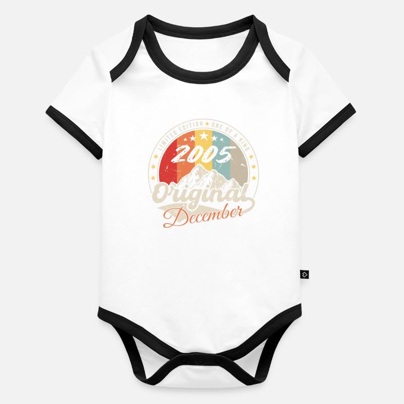 Vintage Birthday Gift - December 2005 Organic Baby Contrasting Bodysuit