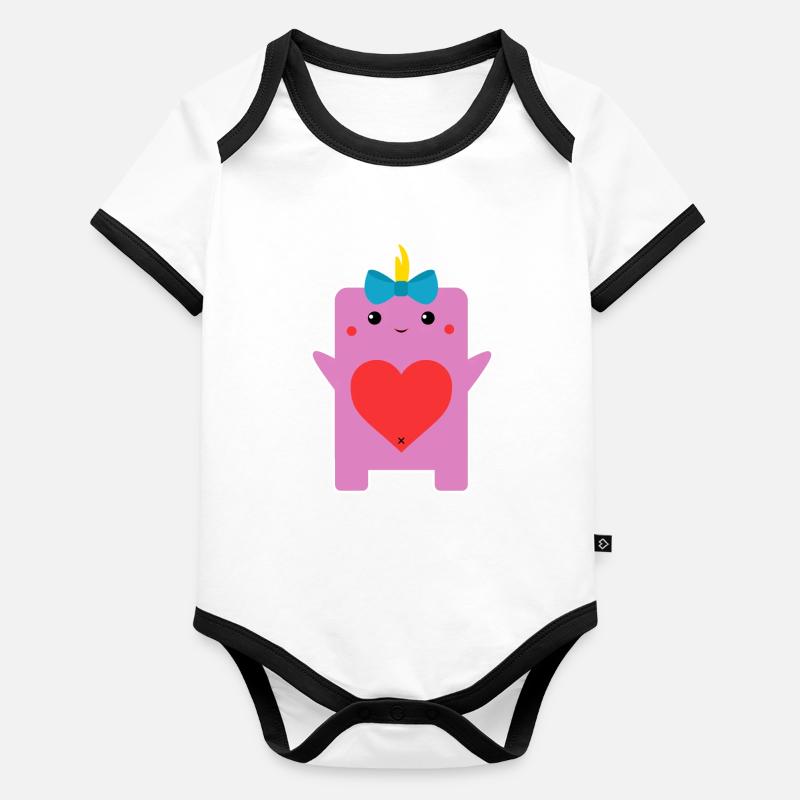 Monster 5 Baby Bio-Kurzarm-Kontrastbody