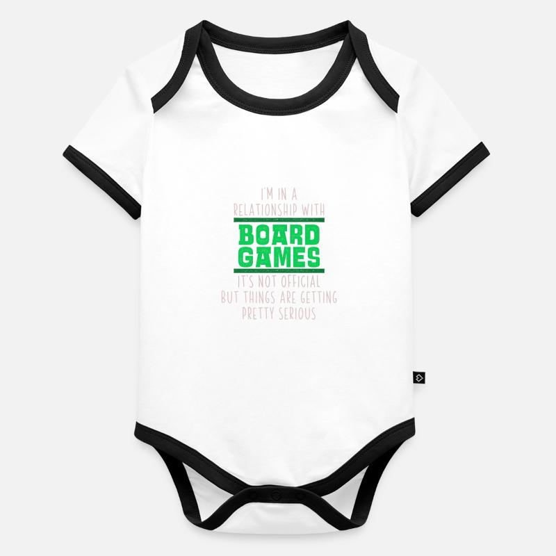 Funny Pretty Serious Relationship with Board Games Baby Bio-Kurzarm-Kontrastbody