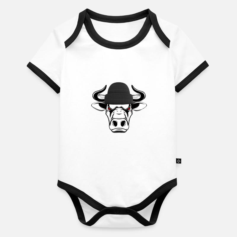 taureau Body Bébé bio contrasté manches courtes