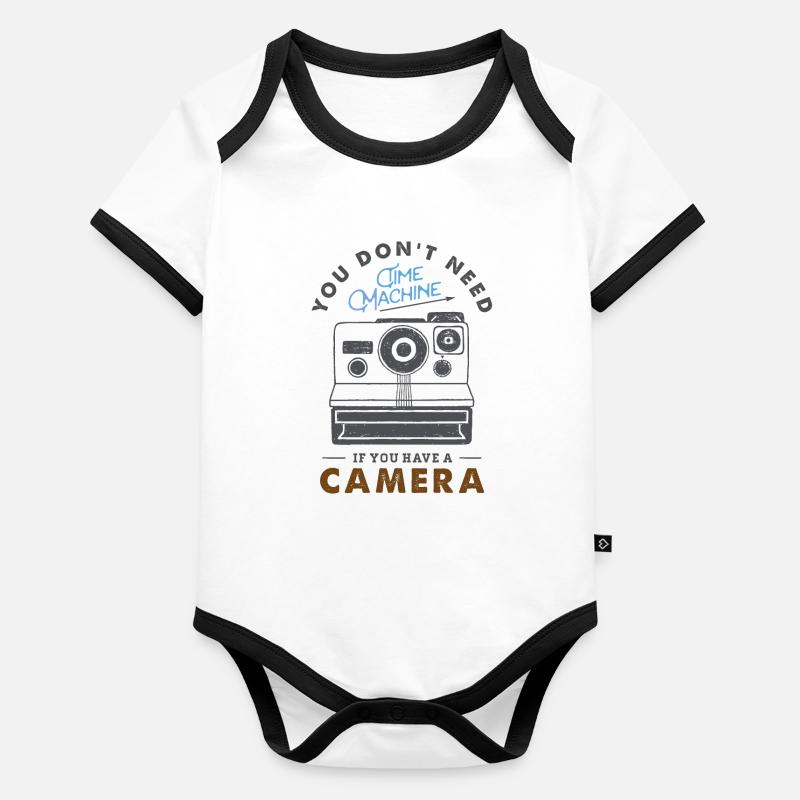 YOU DON'T NEED TIME MACHINE Organic Baby Contrasting Bodysuit