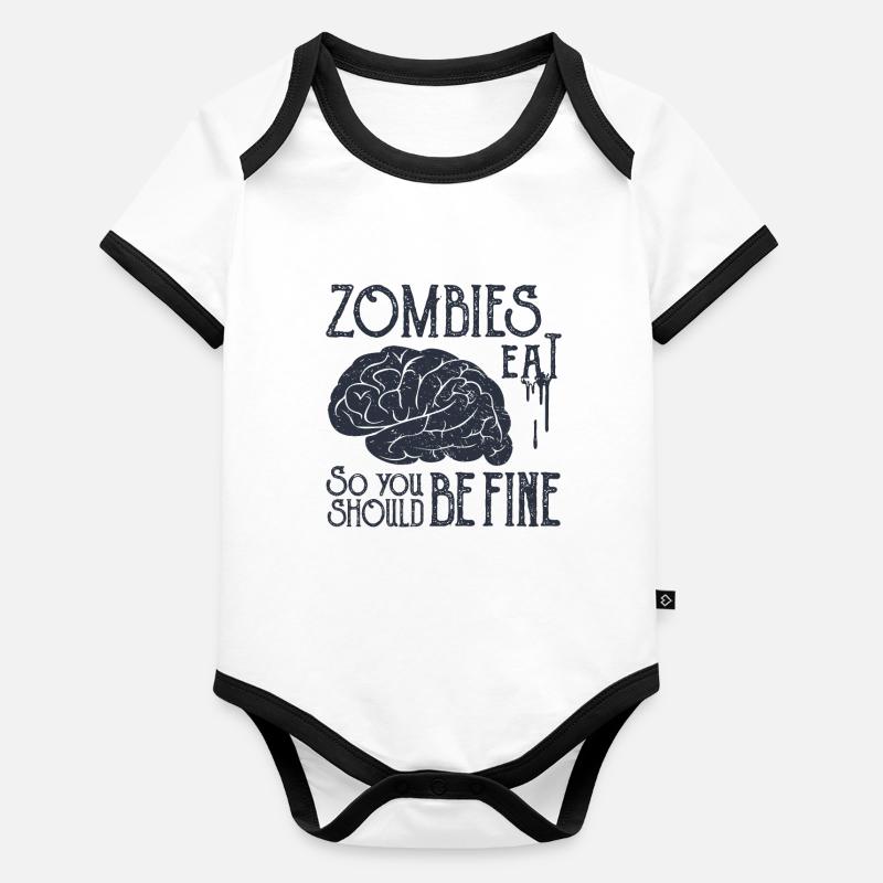 Les zombies mangent pour que vous deviez être bien Body Bébé bio contrasté manches courtes