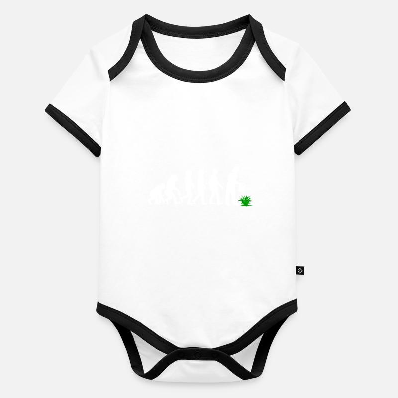 Jardinier évolution Body Bébé bio contrasté manches courtes