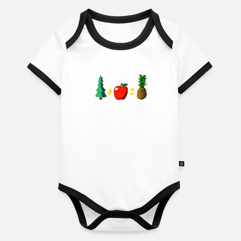 Pineapple Pine Apple Mathematics Riddle Organic Baby Contrasting Bodysuit