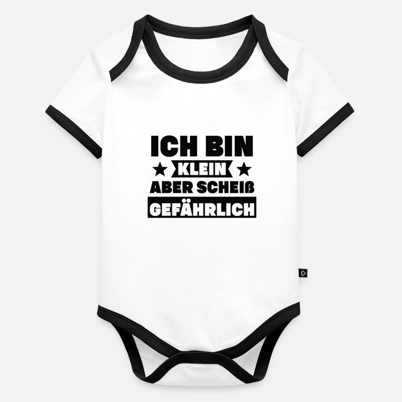 Ich bin klein aber Gefährlich Baby Bio-Kurzarm-Kontrastbody
