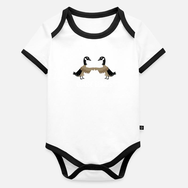 GOOSE Bumps Funny Pun Organic Baby Contrasting Bodysuit