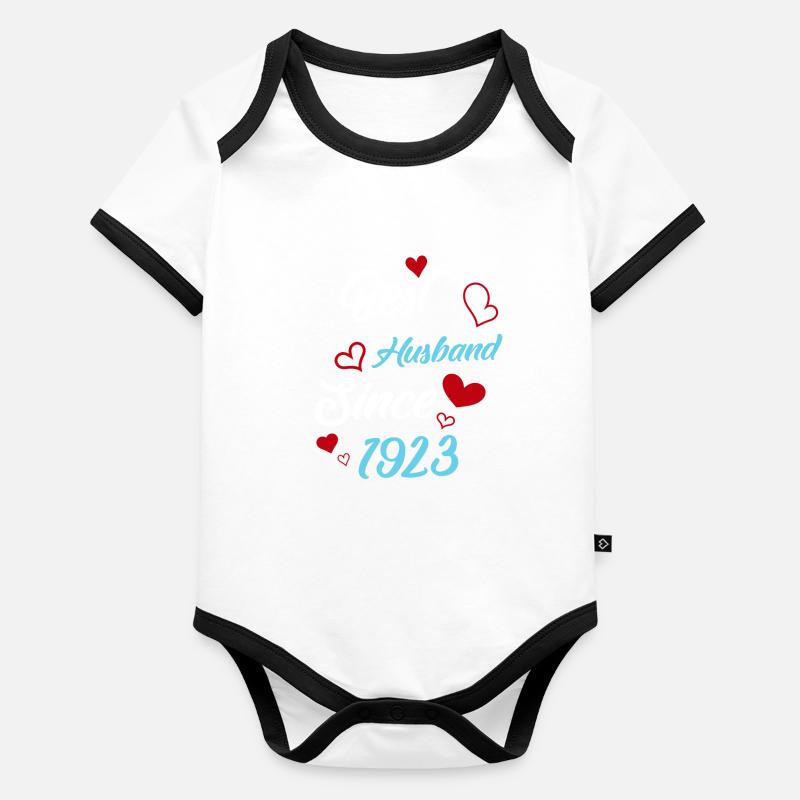 Best Husband Since 1923 Wedding Organic Baby Contrasting Bodysuit