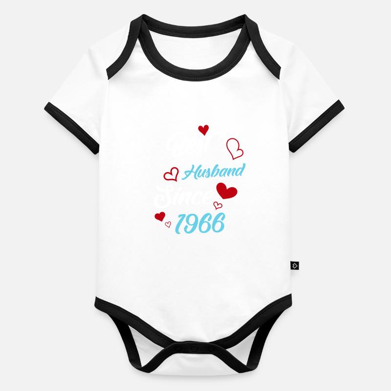 Best Husband Since 1966 Wedding Organic Baby Contrasting Bodysuit