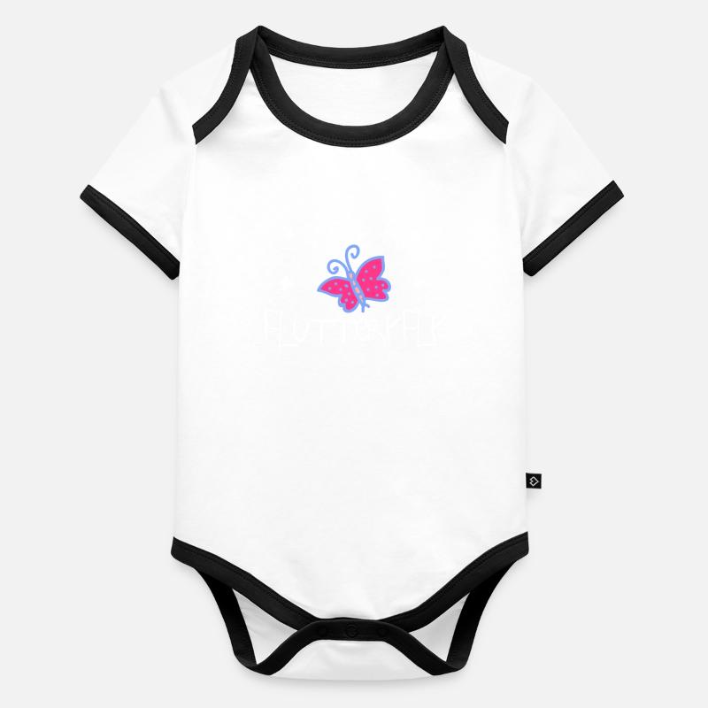 Es ist eine Flatterfliege | Schmetterling Baby Bio-Kurzarm-Kontrastbody