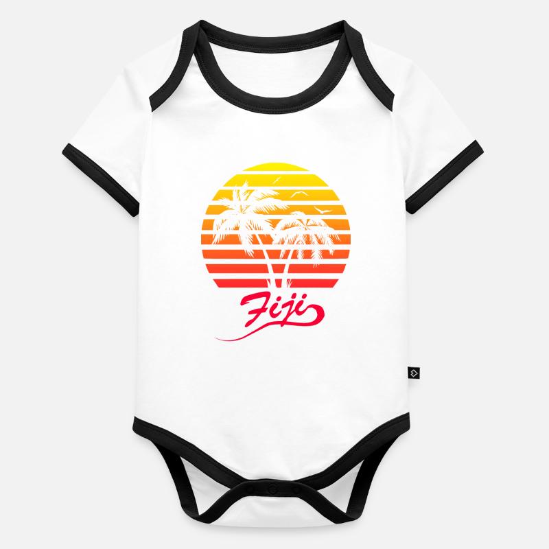 Fidji Body Bébé bio contrasté manches courtes
