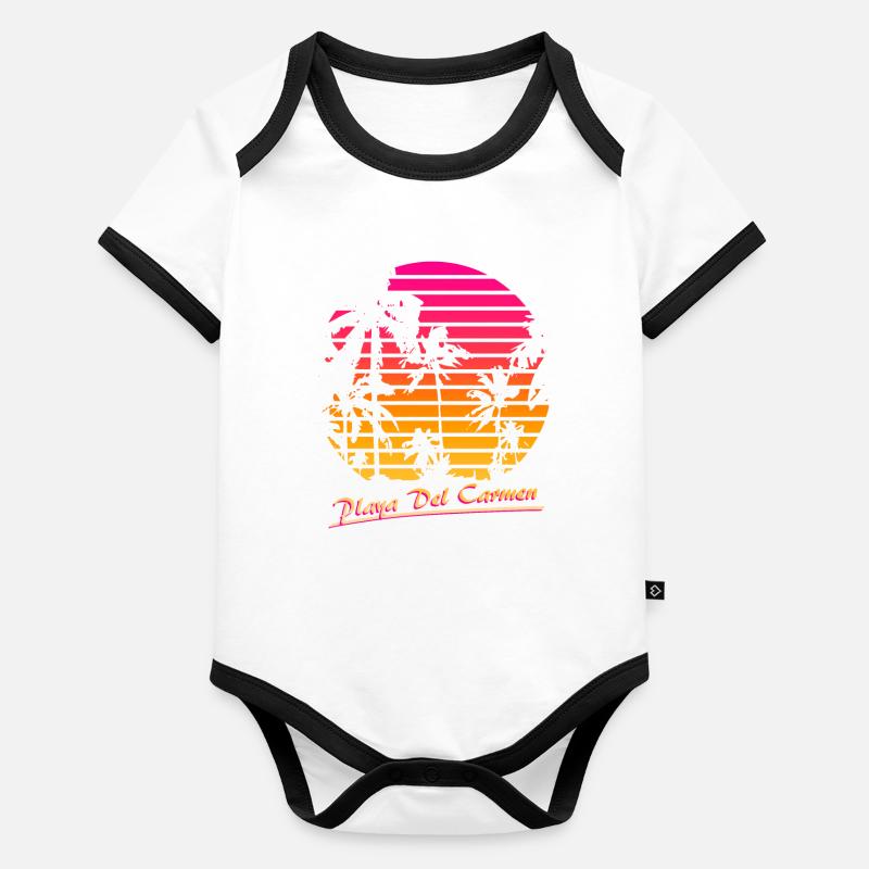 Playa Del Carmen Body Bébé bio contrasté manches courtes