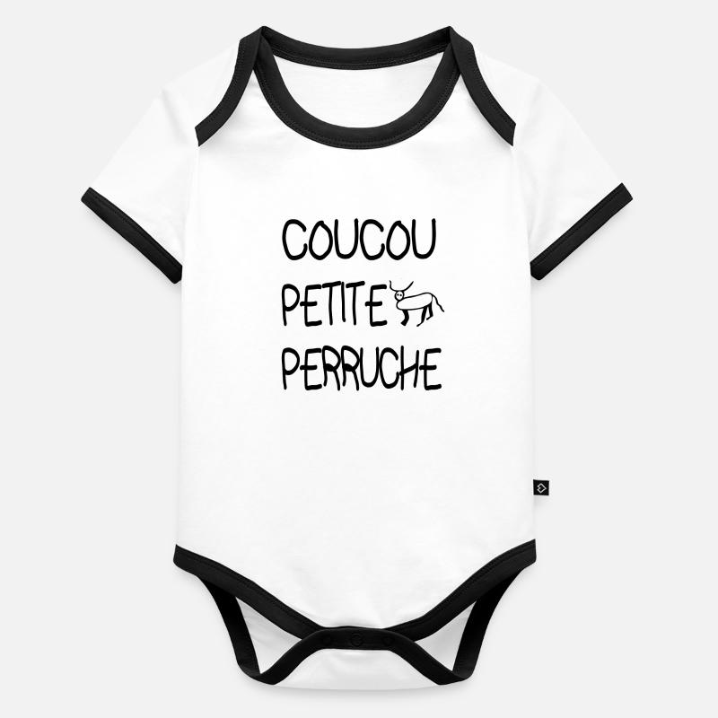 Coucou petite perruche - Dikkenek Body Bébé bio contrasté manches courtes