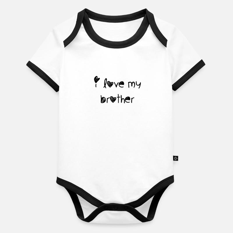J'aime mon frère Body Bébé bio contrasté manches courtes