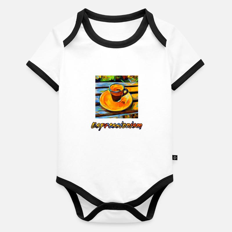 An expressionism espresso becomes espressionism Organic Baby Contrasting Bodysuit