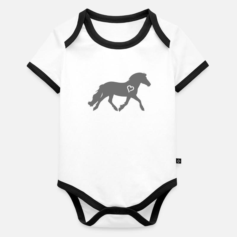 Fjordi gris Body Bébé bio contrasté manches courtes