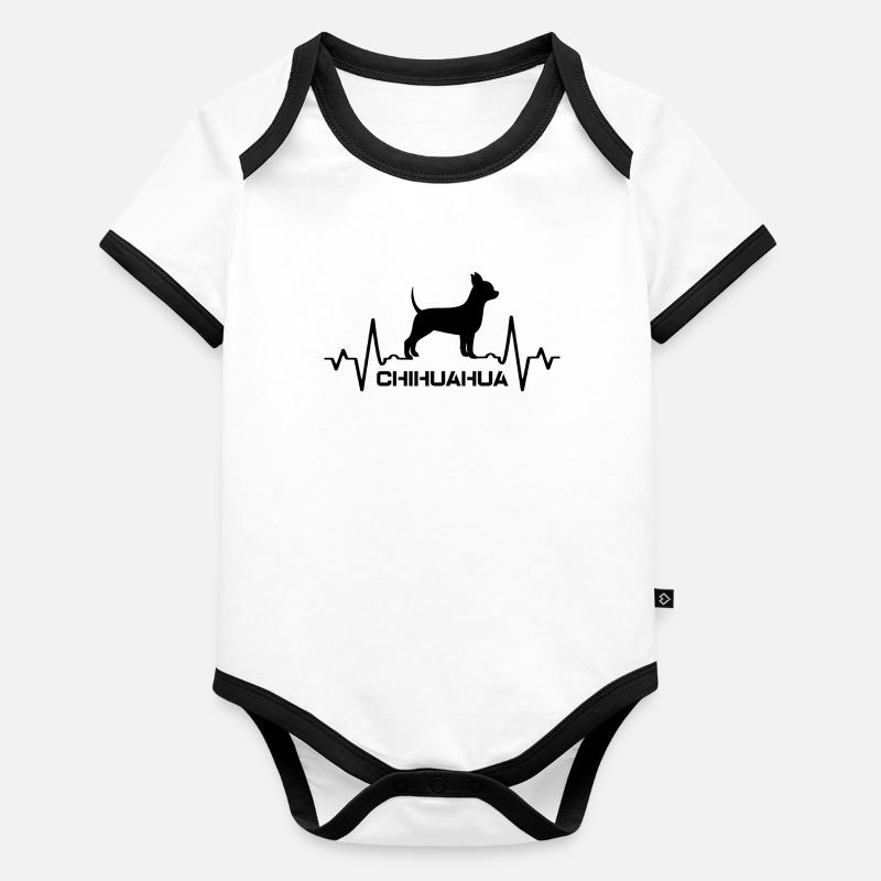 Chihuahua Body Bébé bio contrasté manches courtes