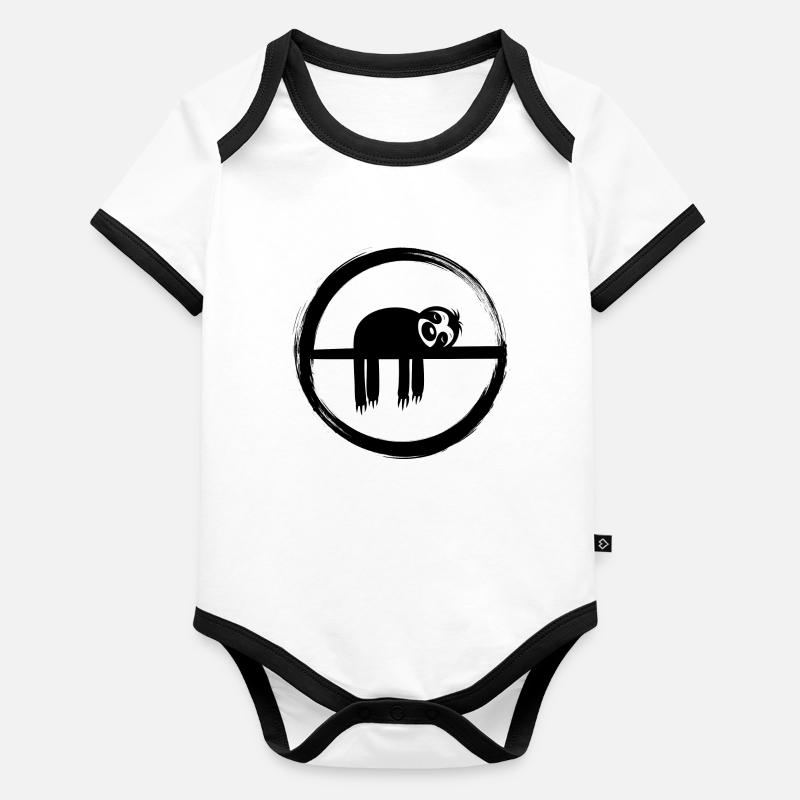 Sloth Chill Relax Relax Time out Organic Baby Contrasting Bodysuit