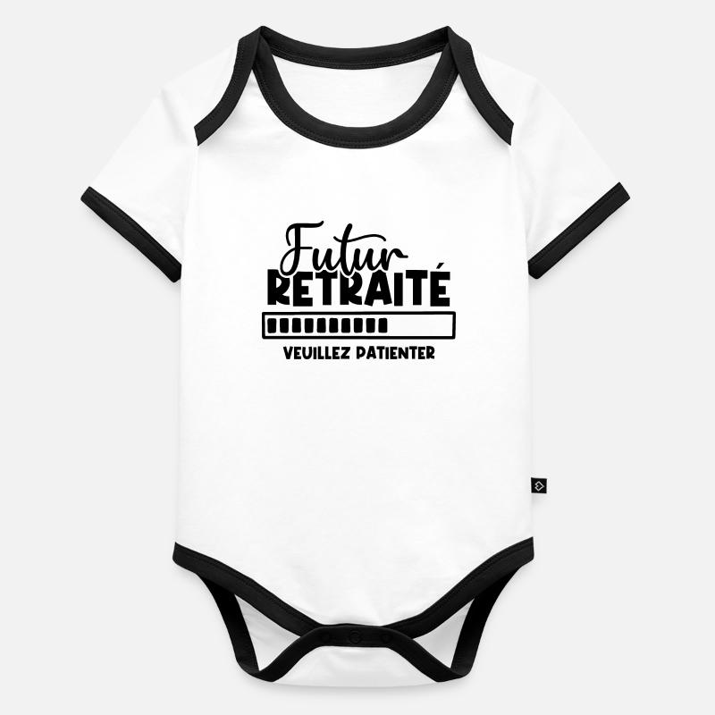 Futur retraité Body Bébé bio contrasté manches courtes