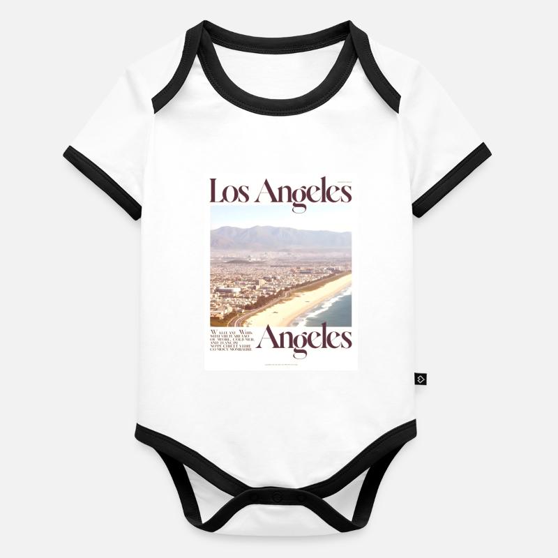Côte de Los Angeles Body Bébé bio contrasté manches courtes