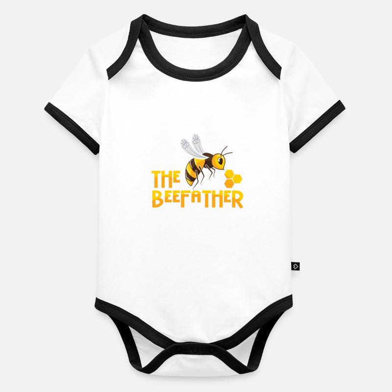 Bee Honey Beekeeper Flowers Honeycombs Yellow Gift Organic Baby Contrasting Bodysuit