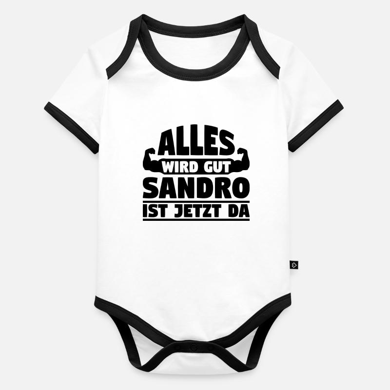 Alles wird gut Sandro ist jetzt da Baby Bio-Kurzarm-Kontrastbody