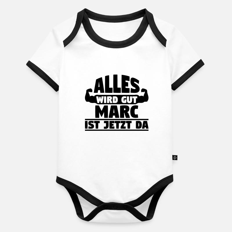 Alles wird gut Marc ist jetzt da Baby Bio-Kurzarm-Kontrastbody