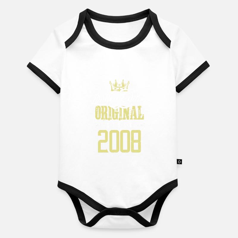 Édition limitée 2008 Body Bébé bio contrasté manches courtes