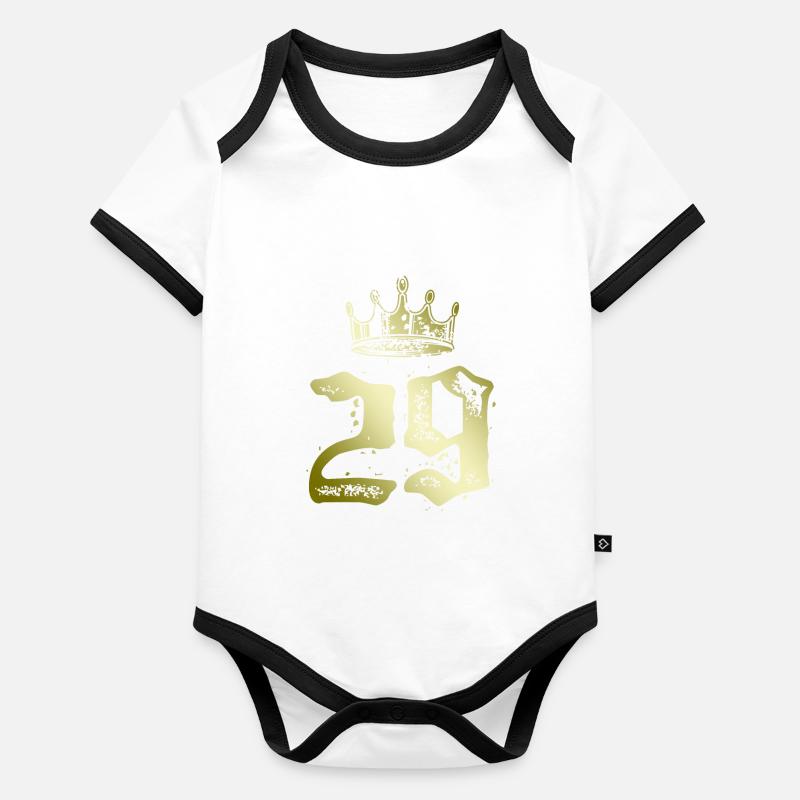 29 Couronne numérique Body Bébé bio contrasté manches courtes