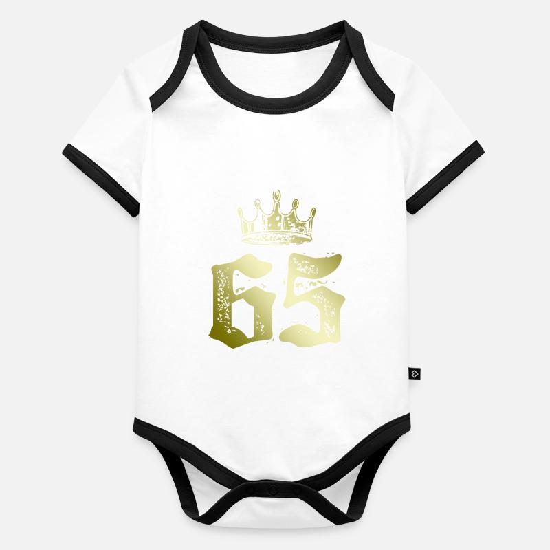 65 Couronne numérique Body Bébé bio contrasté manches courtes
