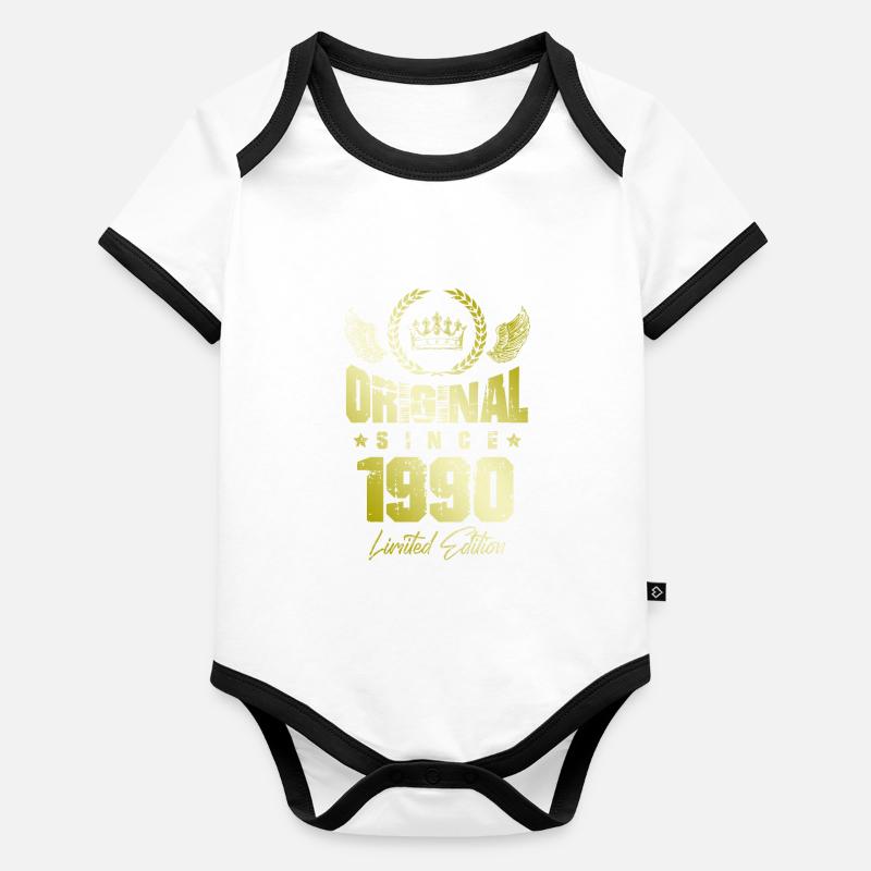 Édition limitée 1990 Body Bébé bio contrasté manches courtes